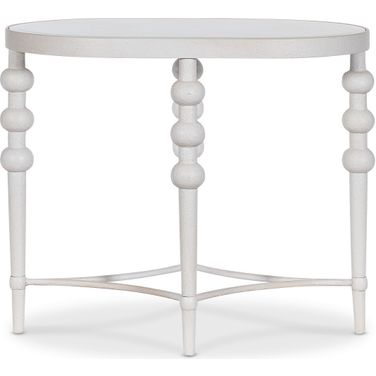 Melange On the Bright Side Oval End Table In White