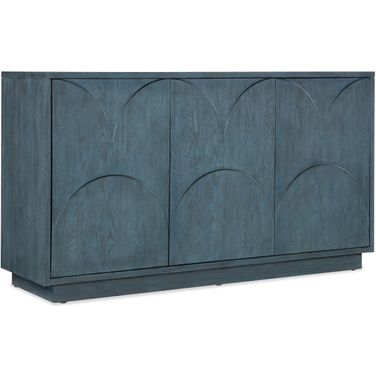 Melange Round Valley Three Door Entertainment Credenza In Blue