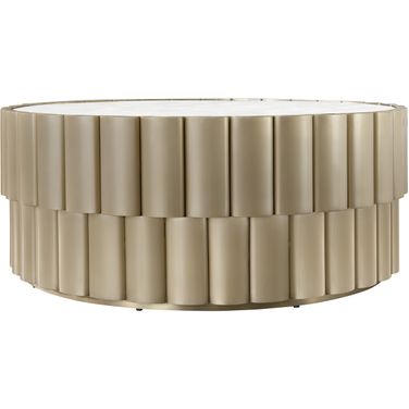 Melange Time Flies Cocktail Table In Champagne Silver