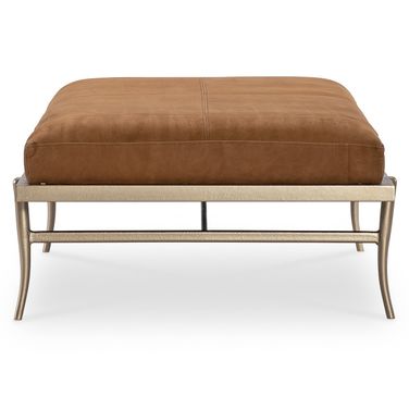 Melange Tobin Cocktail Ottoman In Brown