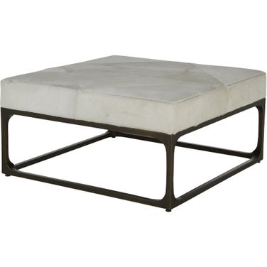 Melanie Ottoman In Natural Ivory and Antique Dark Bronze