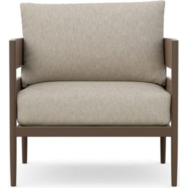 Melbourne Club Chair with Cushion In Cashew and Matte Bronze