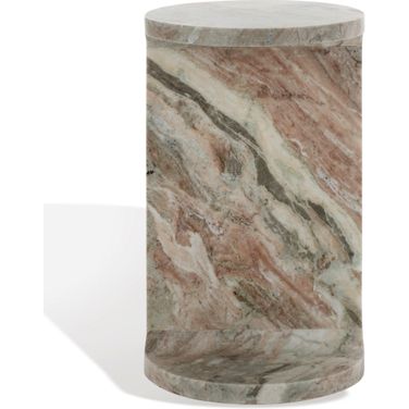 Melinda Marble C Accent Table In White and Brown