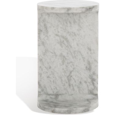 Melinda Marble C Accent Table In White