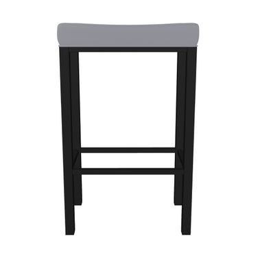 Melissa 26 Inch Counter Height Backless Stool In Sable Onyx and Charcoal Gray