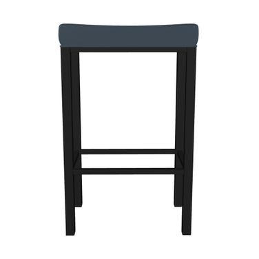 Melissa 30 Inch Bar Height Backless Stool In Sable Onyx and Midnight Blue