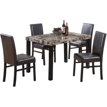 Melissa Wood And Faux Marble Dining Table In Black