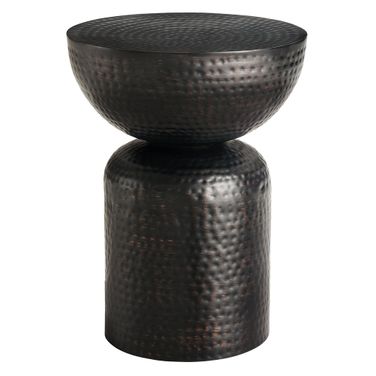 Mella Metal Hammered Side Table In Black