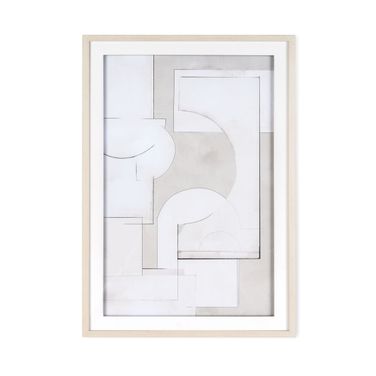 Mellow Matrix Shadow Box In Beige and White