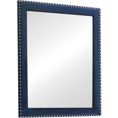 Melody Rectangular Upholstered Dresser Mirror Pacific Blue
