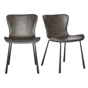Melody Side Chair Set of 2 In Charcoal Gray