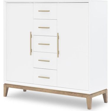 Melrose 2 Door Chest In Cloud White and Desert Oak