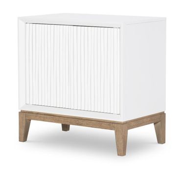 Melrose 2 Door Nightstand In Cloud White and Desert Oak
