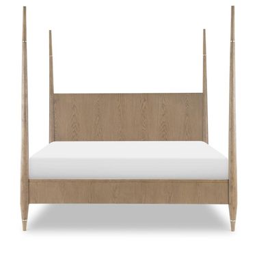 Melrose Complete Queen Poster Bed In Cloud White and Desert Oak