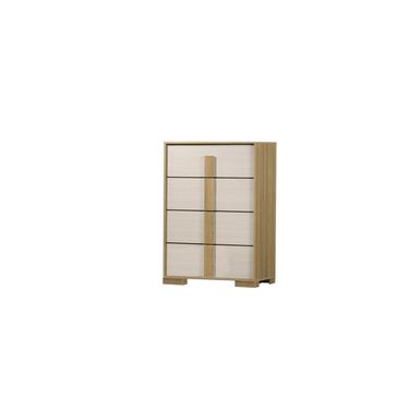 Melrose Farmhouse Melamine MDF Chest in Natural and White