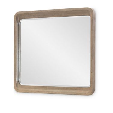 Melrose Rectangular Mirror In Cloud White and Desert Oak