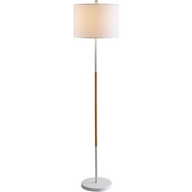 Melrose White and Wood Finish Floor Lamp