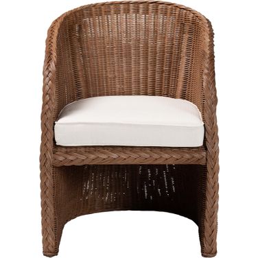 Memphis Braided Rattan Arm Chair In Peanut Brown