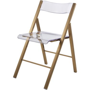 Menno Acrylic Folding Chair In Brushed Gold