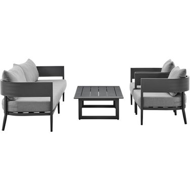 Menorca 4 Piece Outdoor Conversation Set In Dark Gray