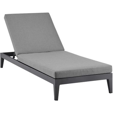 Menorca Outdoor Patio Adjustable Chaise Lounge Chair In Dark Gray