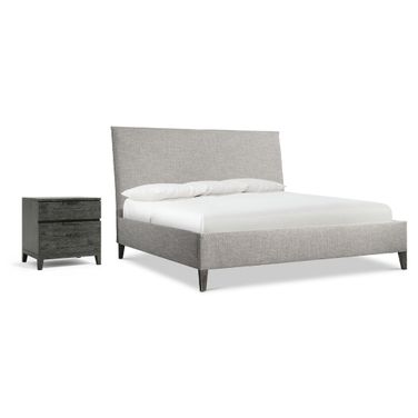 Menton Panel Bedroom Set In Grey