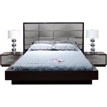 Mera Black Lacquer Queen Bed
