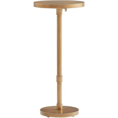 Meraux Adjustable Height Accent Table In Antique Brass