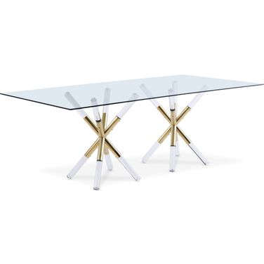 Mercury Retangular Dining Table In Acrylic and Gold