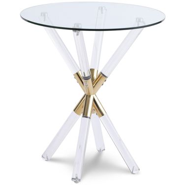 Mercury End Table In Acrylic and Gold