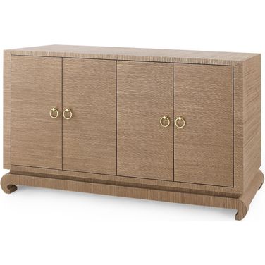Meredith 4-Door Cabinet In Flax Brown