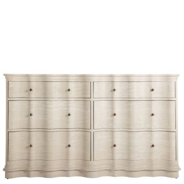 Meredith Dresser In Textured Cerused White and Stained Brass