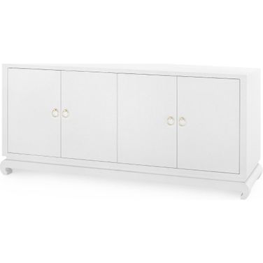 Meredith Extra Large 4-Door Cabinet In Chiffon White