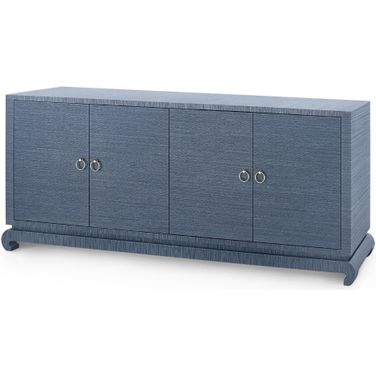Meredith Extra Large 4-Door Cabinet In Navy Blue
