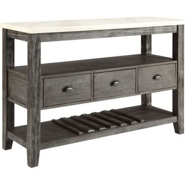 Merel White Marble and Gray Oak Server