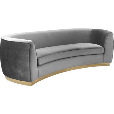 Julian Velvet Sofa In Grey/Gold