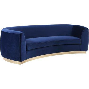 Julian Velvet Sofa In Navy and Gold