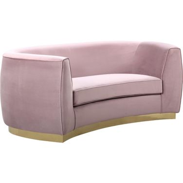 Julian Velvet Loveseat In Pink