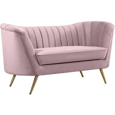 Margo Velvet Loveseat In Pink