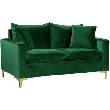 Naomi Velvet Loveseat In Green