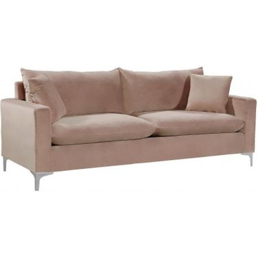 Naomi Velvet Sofa In Pink