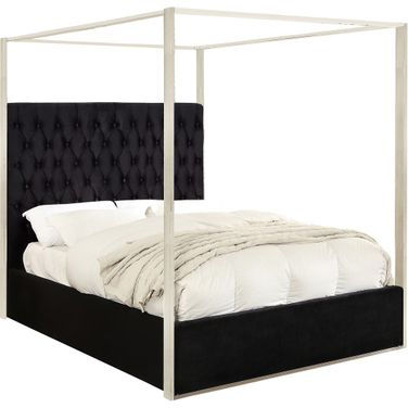 Porter Velvet Queen Bed In Black