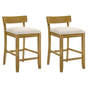 Merie Counter Height Bar Stool Set of 2 In Amber Glow and White