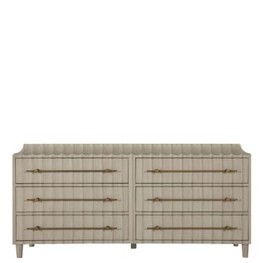 Merigold Dresser In Brushed Gold and Sesame White