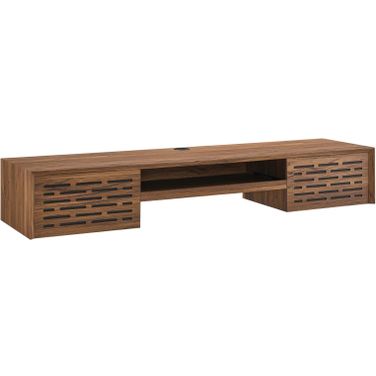Merit 60 Inch  Wall Mount Wood Office Desk In Walnut