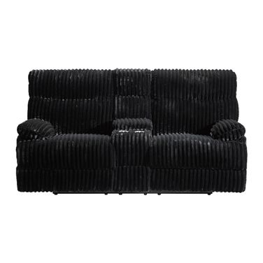 Merrick Motion Loveseat with Console In Black