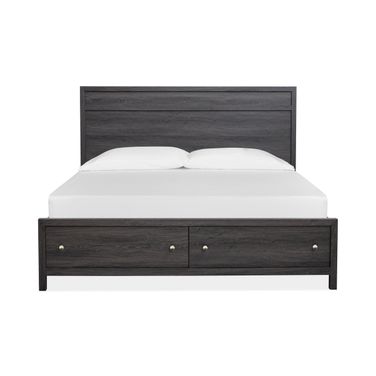 Merrifield King Panel Storage Bed In Raisin Black
