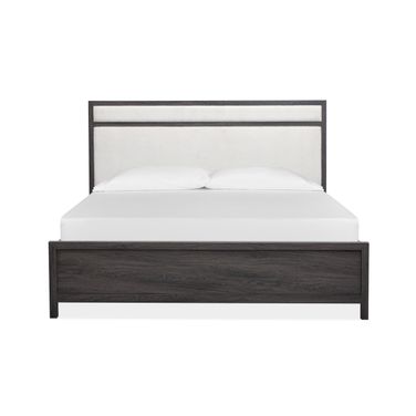 Merrifield King Upholstered Panel Bed In Raisin Black