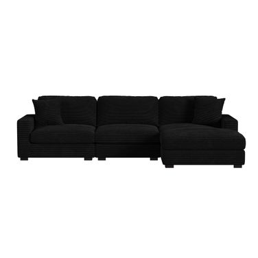 Mesa 3-Piece Sectional Set with RHF Chaise In Black