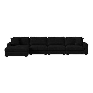 Mesa 4-Piece Sectional Set with LHF Chaise In Black